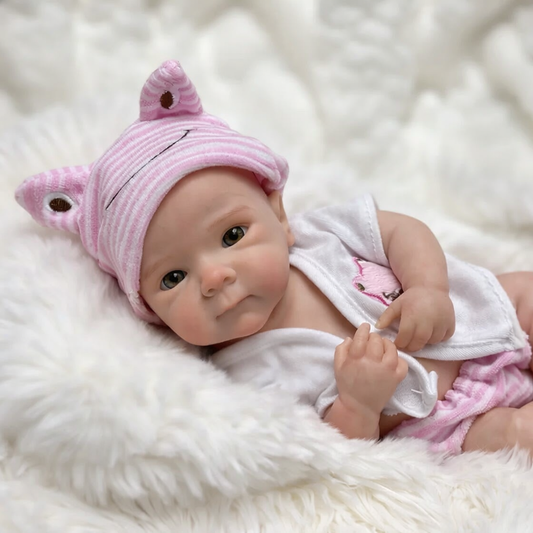 33cm Full Body Silicone Reborn Doll – Realistic Baby Doll – Girl (Tilly)