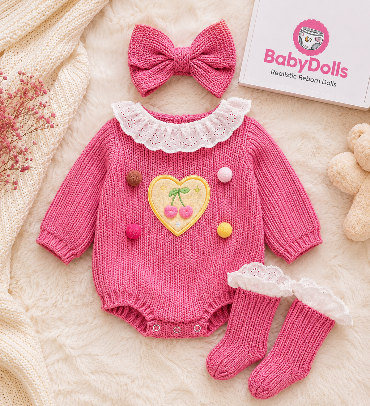 33cm Reborn Doll Outfit – 3-Piece Set in Various Styles