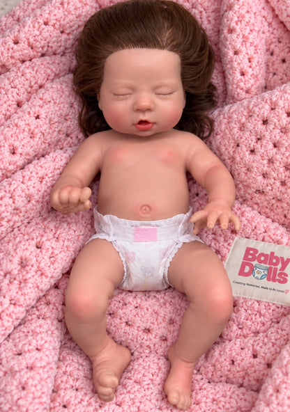 33cm Baby Doll  Full Body Silicone Reborn Doll – Drinks & Wets - Girl (Suzi)