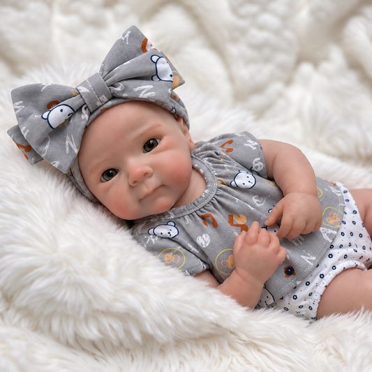 33cm Full Body Silicone Reborn Doll – Realistic Baby Doll – Girl (Tilly)